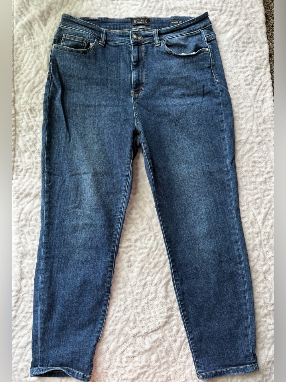 Judy Blue Cropped Slim Jeans Women’s 15/32 Medium Wash Stretch Denim - Picture 5 of 11